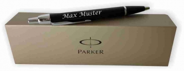 Kugelschreiber Parker schwarz mit Ihrer Wunschgravur