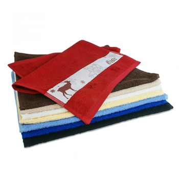 Walkfrottier-Handtuch, 70 x 140 cm, mit PES-Bordüre, in div. Farben und Größen erhältlich mit ihrem eigenen Motiv bedruckt