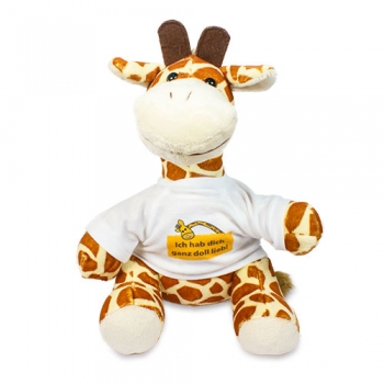 Giraffe mit Fotoshirt ca.22 cm Sitzhöhe