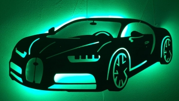 Bugatti Chiron - ca 100cm breit mit LED Farbwechsel-Beleuchtung